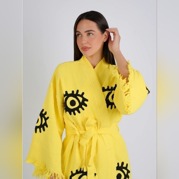 The Prena - 100% Turkish cotton - yellow with black eyes - Picture 1 of 6